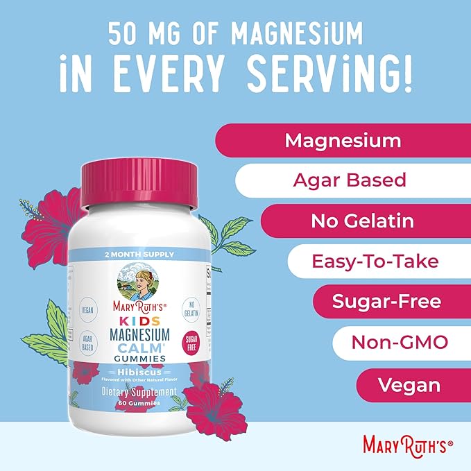 MaryRuth Organics Multivitamin Probiotic Magnesium Calm and Vitamin C Gummies for Kids | Clean Label Project Verified® | Vitamins for Immune Support &amp Overall Health | Vegan Non-GMO Gluten Fr