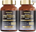 2 Packs Liposomal 1400mg Magnesium Complex (Citrate Glycinate Malate etc) Capsule - 12 Active Types Magnesium with Vitamin D3 B6 B12 C Ashwagandha &amp CoQ10 for Women &amp Men -Support Bone &