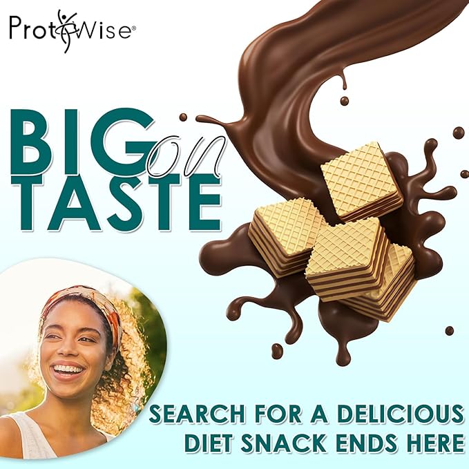ProtiWise High Protein Wafers | Vanilla | 15g Protein Per Serving Low Carb Low Sugar High Fiber Snack | Gluten-Free Keto-Friendly Diet for Hunger Control &amp Weight Loss | Pack of 2 (5/Box)