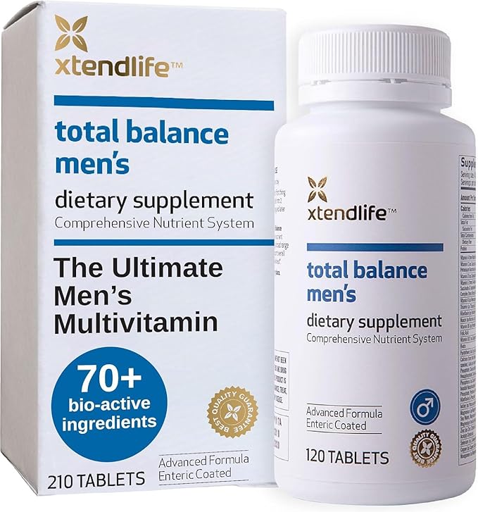 Xtendlife Total Balance Men’s Multivitamin for Immune Heart Digestive &amp Cellular Health - Daily Support - 70+ Nutrients &amp Minerals - 30 Day Supply