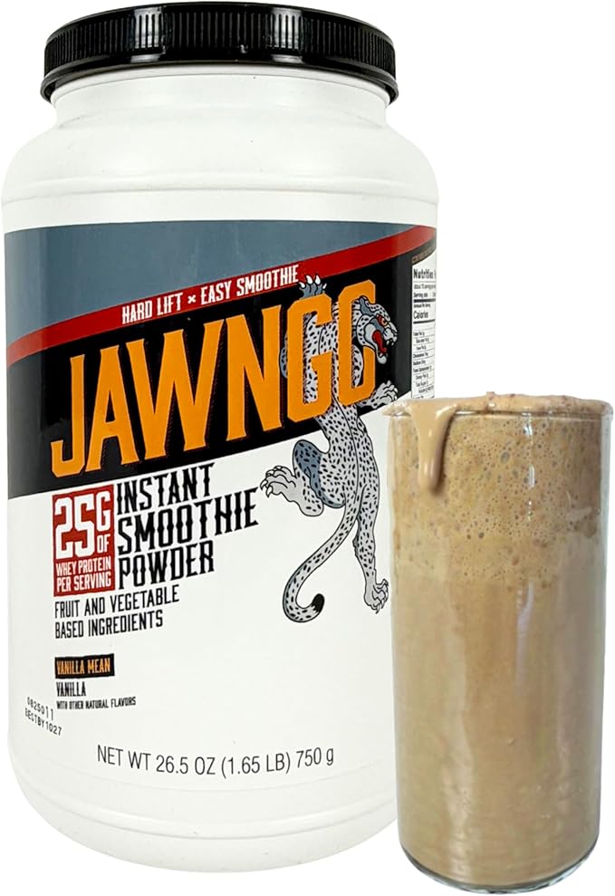 Vanilla Protein Smoothie Powder – 25G Whey Protein + Real Fruits &amp Vegetables – Blueberry Banana Monk Fruit Kale Spinach Turmeric Coconut Milk – Smooth Texture Great Taste – 15 Servings