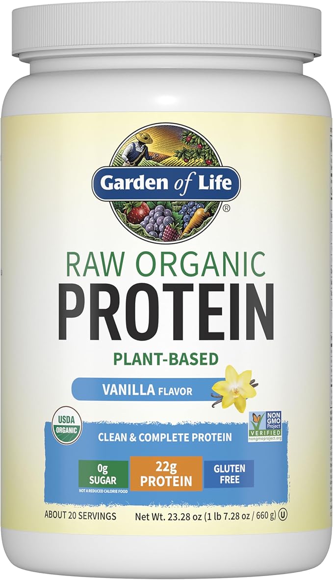 Garden of Life Protein Powder Vegan Protein Powder BCAA Probiotics &amp Digestive Enzymes Gluten &amp Lactose Free Vanilla 1.5 LB