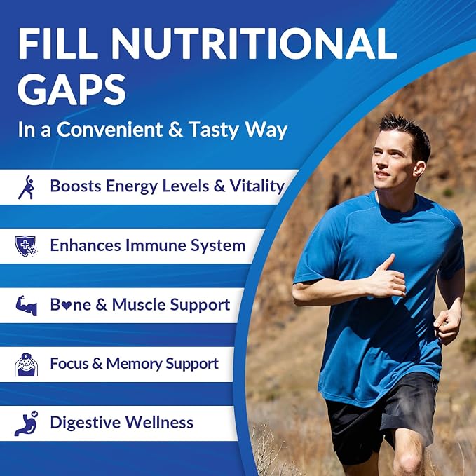 Mens Multivitamins Gummies Omega 3 CoQ10 Turmeric Lycopene Digestive Enzymes Daily Mens Vitamins A C D E B6 B12 Methylated Multivitamin for Men - Energy Immunity Sugar Free Vegan