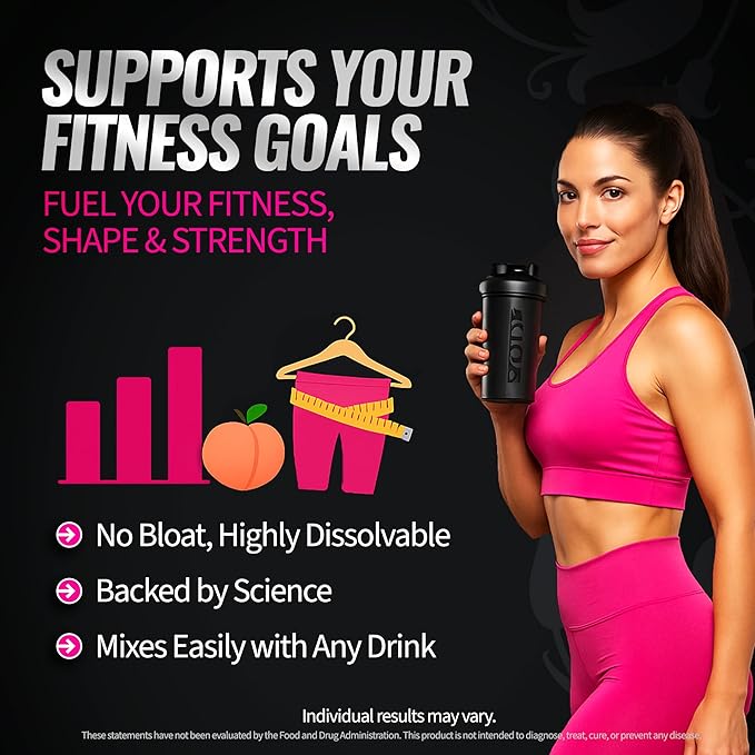 Creatine for Women – Booty Builder Supplement with Collagen &amp BCAA – Supports Muscle Development Post-Workout Recovery Skin Elasticity Healthy Hair &amp Nail | Unflavored – 30 Servings