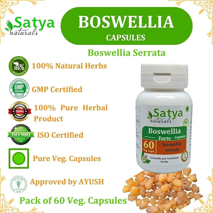 Boswellia Forte Capsules 500 mg. 60 Veg. Capsule | Boswellia (Boswellia Serrata) Extract Capsules for Men and Women | Ayurvedic Herbal Supplement/Remedies | 10:1 Forte (4 Bottles of 60 Capsules)