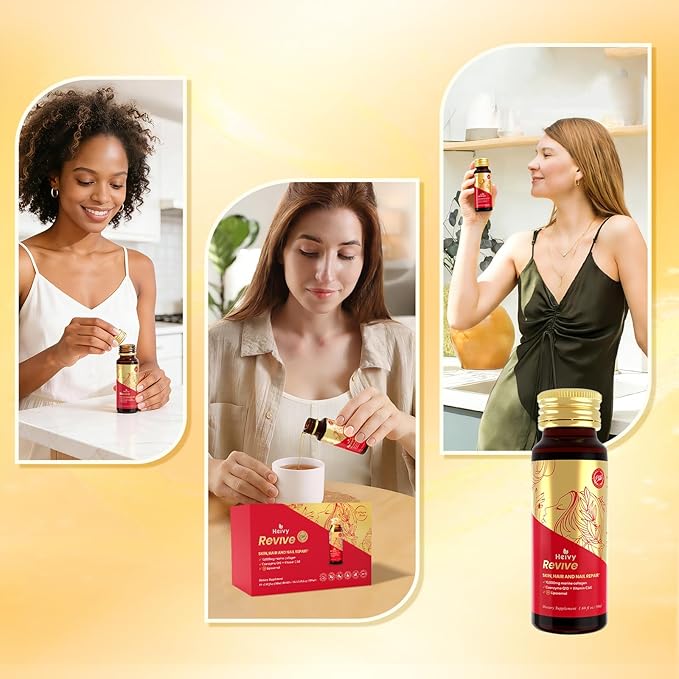 Heivy Marine Liquid Collagen for Women 10000mg 133% Higher Absorption CoQ10 Biotin Vitamins USA GMP 3rd Party Tested Non-GMO Gluten Free 50mL 10 Bottles