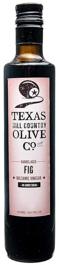 Fig Balsamic Vinegar - Gourmet Barrel Aged Infused Balsamic Vinegar - Great for Dressing Dipping Glazing - No Artificial Flavors or Added Sugar - Made in Texas (16.9 oz)