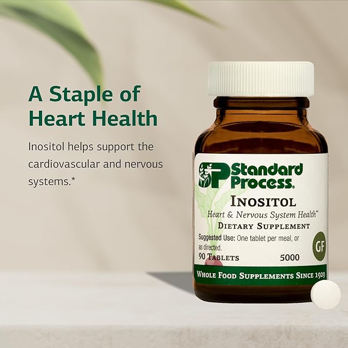 Standard Process Inositol - Supports Nervous System Lipid Metabolism &amp Cardiovascular Health - Vegetarian Gluten-Free Non-Dairy &amp Non-Soy - 90 Tablets