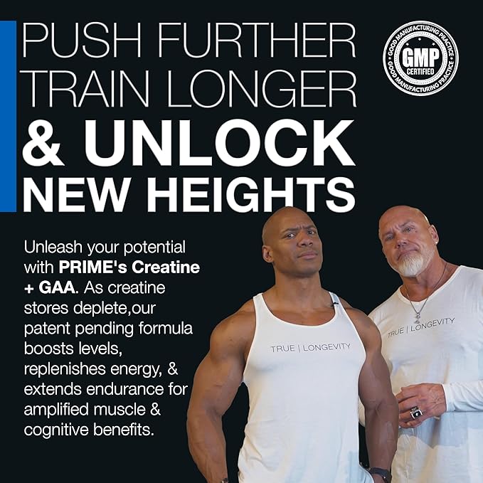 DRINK HRW Prime Men’s Health Supplement: Enhance Muscle Strength Vitality Scientifically Validated Premium Ingredients Boost Energy Endurance with Creatine + GAA Pro (Peach Mango 30 Servings)