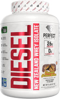 PERFECT SPORTS Diesel 100% New Zealand Whey Protein Isolate | Stevia Sweetened No Artificial Ingredients Keto | 0g Carb 0g Fat 26g Protein | 5 Pounds (Chocolate Peanut Butter)