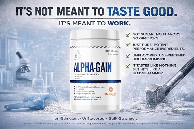 Legal Limit Labs Alpha Gain- Clean Athlete Complex- creatine HMB L-Leucine and Phosphatidic Acid - Lean Muscle 30 Servings