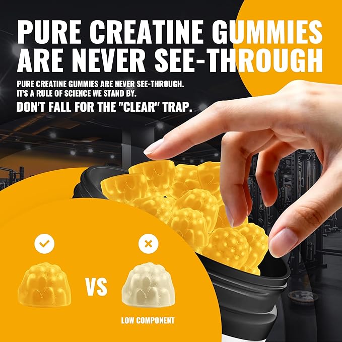 Creatine Monohydrate Gummies – Pre-Workout Energy &amp Muscle Growth Support for Men &amp Women | Passion Fruit Electrolyte Gummies (135 Count)