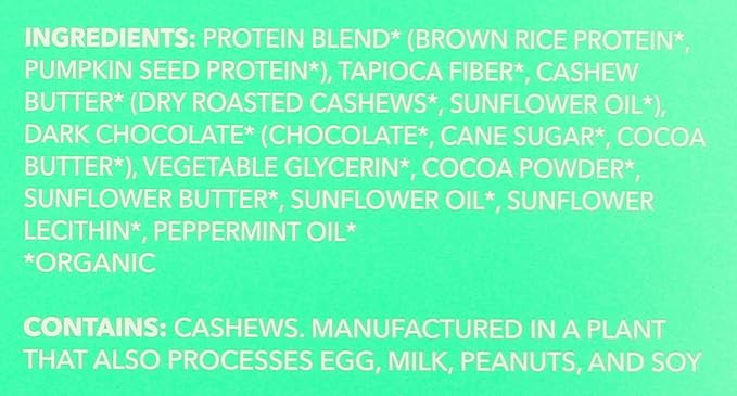 Aloha Organic Chocolate Mint Protein Bars 14g Plant-Based Protein USDA Certified Organic Gluten Free &amp Non-GMO 56 Gm (Pack of 12)