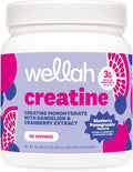 Wellah Creatine for Women - Creatine Monohydrate with Dandelion &amp Cranberry Extract (100 Servings Blueberry Pomegranate)