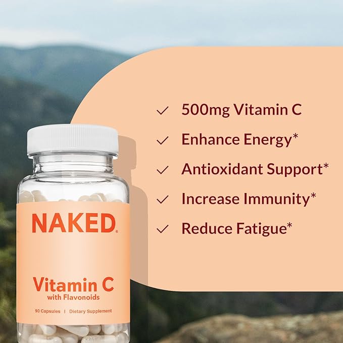 Naked Iron + Vitamin C Bundle – High-Potency Supplement for Deficiency Energy Support Red Blood Cell &amp Daily Antioxidant Immune Support – 65 mg Iron (60 Caps) + 500 mg Vitamin C (90 Caps)