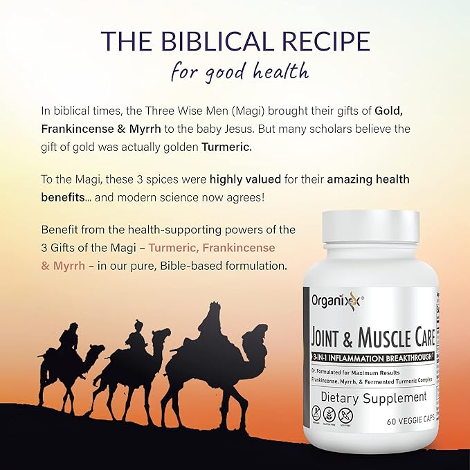 Organixx Joint &amp Muscle Care &amp Turmeric 3D Bundle Organic Turmeric Frankincense &amp Myrrh Plus Fermented Turmeric Ginger &amp Ashwagandha Supports Joint &amp Immune Health Gluten Free