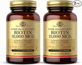 Solgar Super High Potency Biotin 10000 mcg - 120 Vegetable Capsules Pack of 2 - Supports Healthy Skin Nails &amp Hair - Non-GMO Vegan Gluten &amp Dairy Free - 240 Total Servings