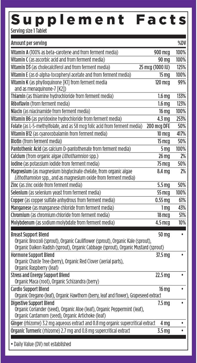New Chapter Women’s Multivitamin 40+ extra B6 &amp B12 Biotin for Hair Growth D3 Vit C Zinc for Immune &amp Stress Support Gentle on an Empty Stomach One Daily Non-GMO Gluten-Free 96 Table