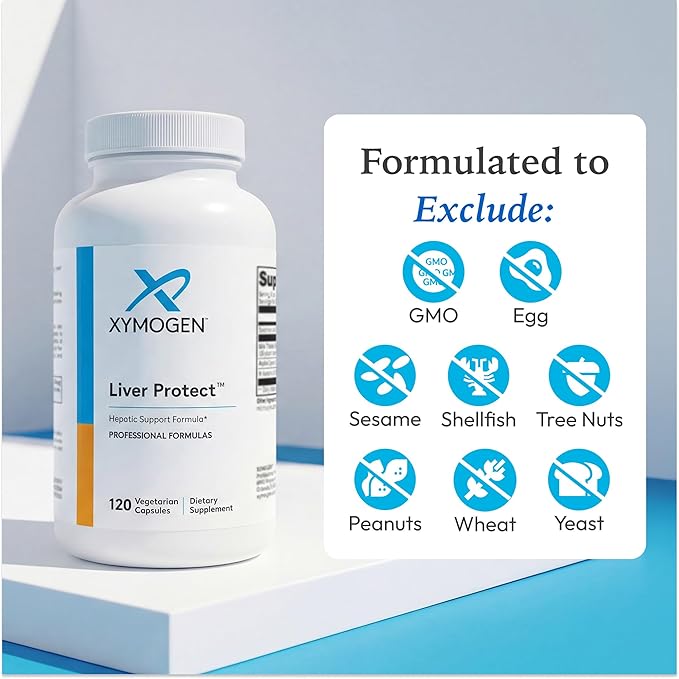 XYMOGEN Liver Protect - Supports Liver Health + Glutathione Production - Milk Thistle Extract ALA Alpha-Lipoic Acid N-Acetyl-L-Cysteine Selenium L-Selenomethionine (120 Capsules)