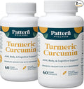 Pattern Wellness Turmeric Curcumin – 95% Curcuminoids with BioPerine® Black Pepper – Supports Joint Cognitive &amp Immune Health – Non-GMO Gluten Free – 120 Capsules