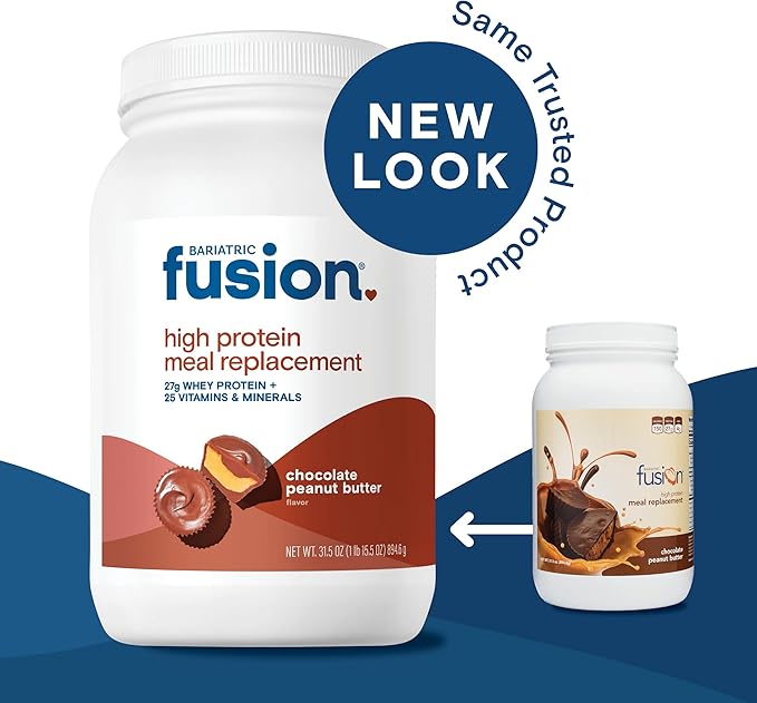 Bariatric Fusion Meal Replacement Protein 21 Serving Tub Chocolate Peanut Butter for Bariatric Surgery Patients Including Gastric Bypass &amp Sleeve Gastrectomy