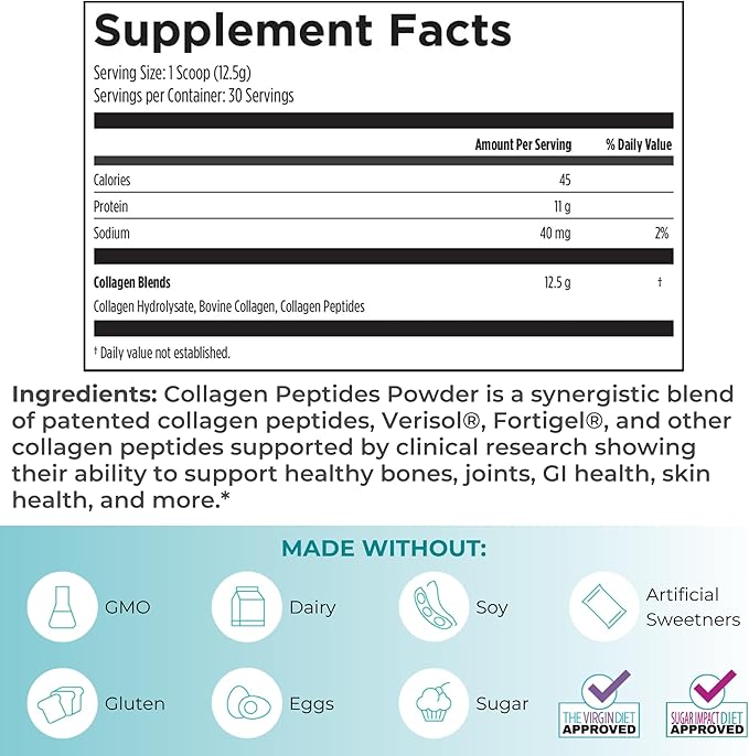 Reignite Wellness by JJ Virgin | Collagen Peptides Powder | Collagen Peptides Powder Supplement | Hair Skin &amp Nails Support | Muscle &amp Joint Support Supplement | 30 Servings