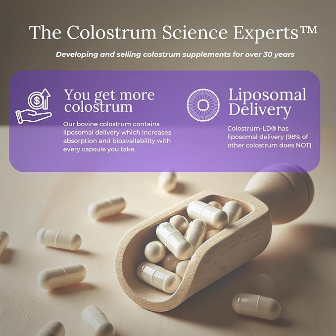 Stomach Armor - Shelf Stable Pre and Probiotic - Liposomal Colostrum-LD Enhanced. Beneficial Stains Colonize and Promote Gut Health Designed for Adult Women and Men