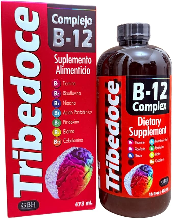 B-12 Complex Liquid Dietary Supplement - High Potency Vitamin B Complex with Thiamine Riboflavin Niacin Pantothenic Acid Pyridoxine Biotin and Cobalamin Non-GMO Gluten Free 16 fl oz