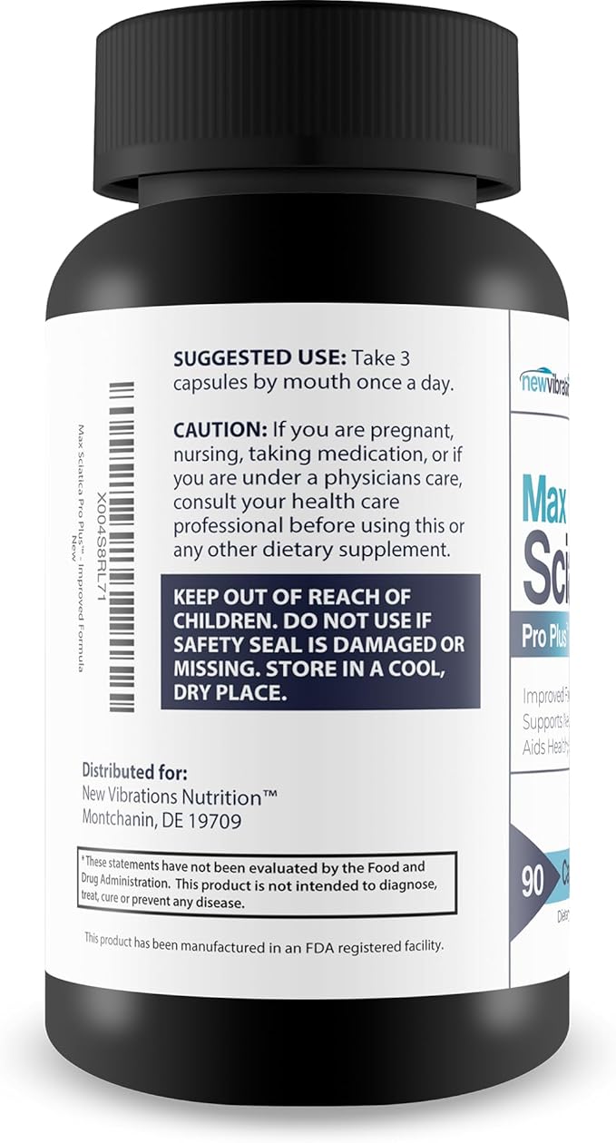 Max Sciatica Pro Plus - Our Best Sciatic Nerve Relief Supplement for Full Nervous System Support - Made with Turmeric Vitamin D Vitamin C &amp More - Nerve Support Formula Nerve Support Supplement