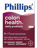 Phillips' Colon Health Daily Probiotic Capsules 4-in-1 Symptom Defense to help defend against Occasional Gas Bloating Constipation and Diarrhea Daily Supplement 60 Count