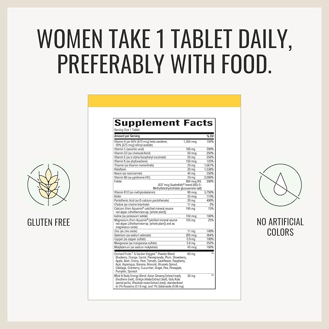 Nature's Way Alive! Once Daily 50+ Multivitamin Bundle: Women's &amp Men's Ultra Potency Food-Based Blends 60 Tablets Each