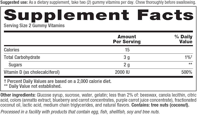 Vitafusion Vitamin D 2000 IU Adult Gummies 275 Count