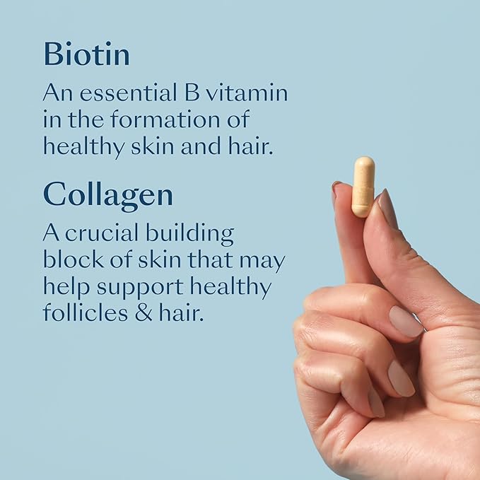 eSalon Biotin Hair Multivitamins with Collagen 2500mcg 60 Capsules 30 Day Supply Allergen-Free