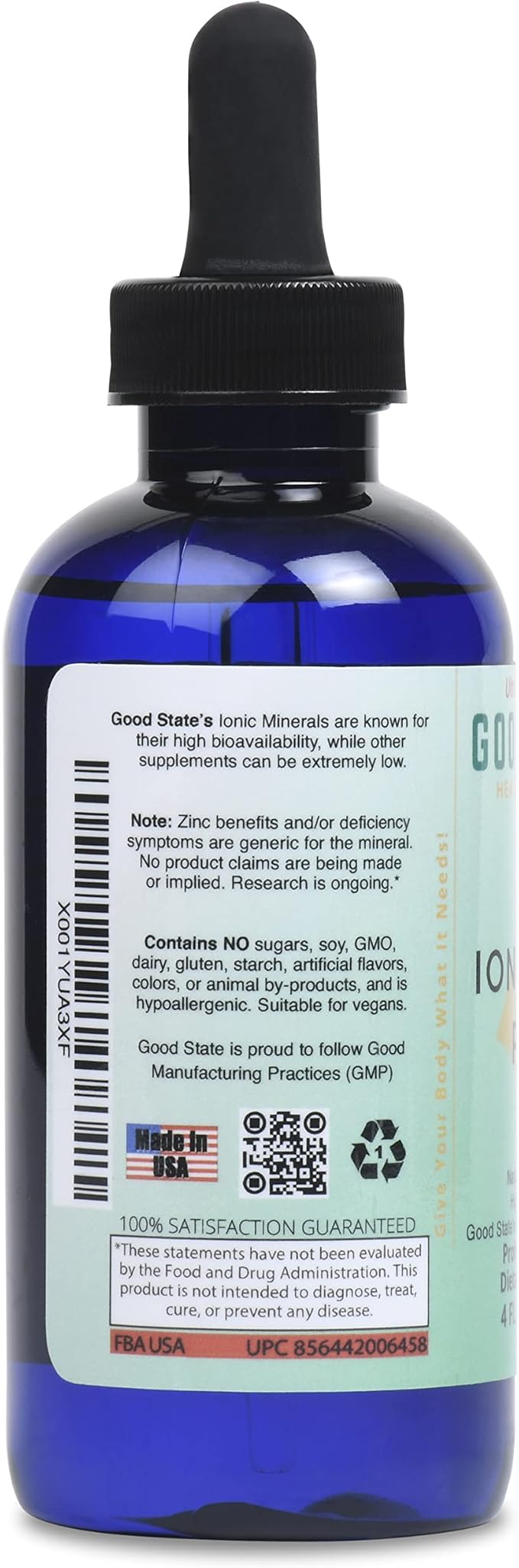 Good State | Liquid Ionic Zinc Plus - Ultra Concentrate (10 Drops Equal 15 mg - 200 Servings per Bottle)