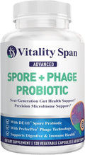 Spore Probiotic Capsules for Women &amp Men Bacillus Subtilis + Advanced Phage – Gut Health &amp Digestive Comfort Shelf-Stable Survives Stomach Acid – 120 Delayed Release Capsules