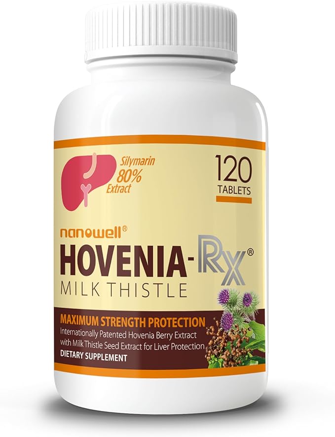 NANOWELL Hovenia-RX Milk Thistle 120 Tablets X 2 Bottles for 2 Month - Support Liver Health