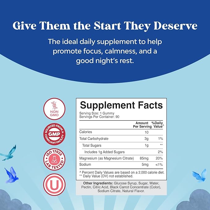 Bundle of Kids Magnesium Gummies - Supplement for Nerve Health Muscles &amp Healthy Heart Support and Plant Based Kids Multivitamin Gummies - Multivitamin for Immunity Support with Vitamins A C D3