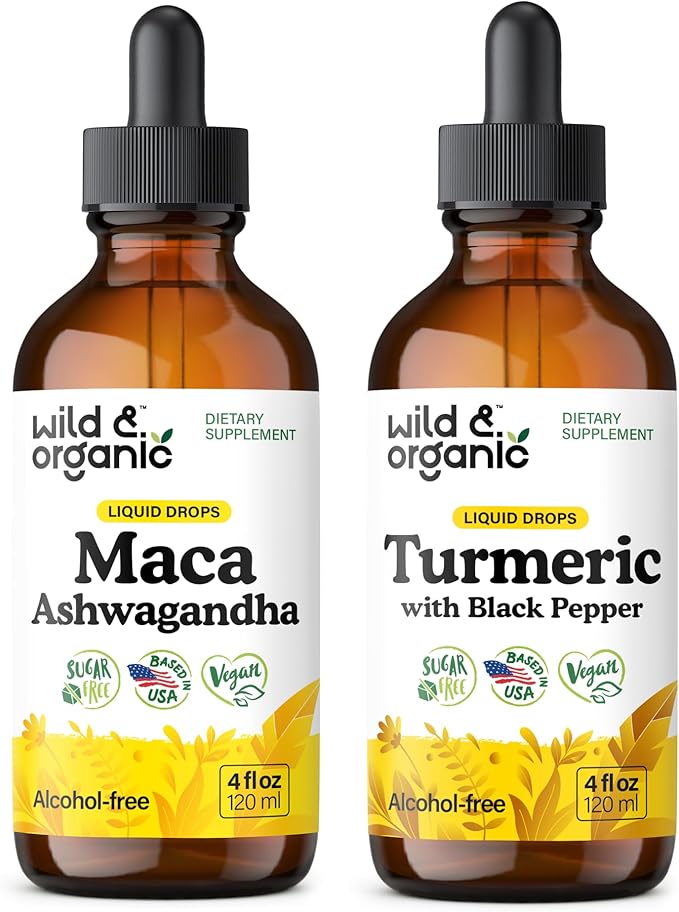Maca Ashwagandha Tincture 4 fl oz &amp Turmeric Tincture 4 fl oz