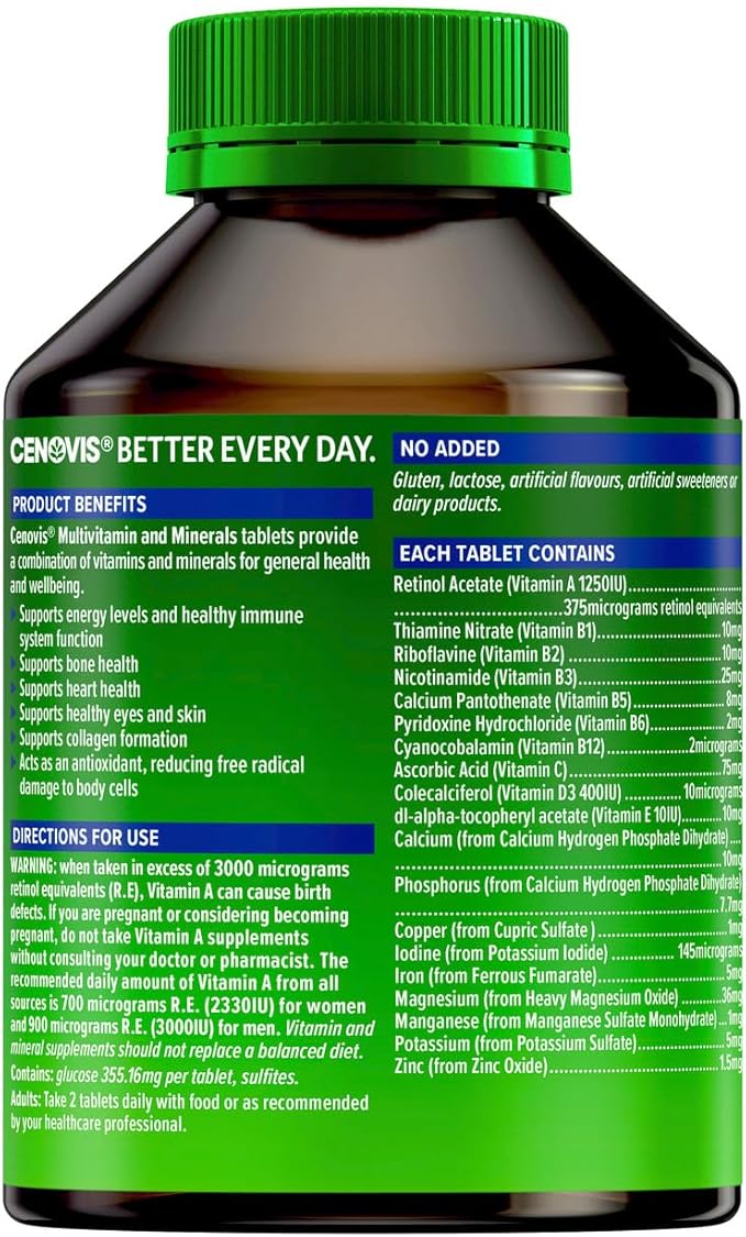 Cenovis Multivitamin and Minerals 200 Tablets