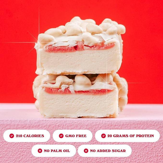 Barebells Protein Bars Wild Cherry - 12 Count Pack of 2 - 1.9oz Bars - Protein Snacks with 20g of High Protein - White Chocolate Protein Bar with 1g of Total Sugars - On The Go Protein Snack &amp Br