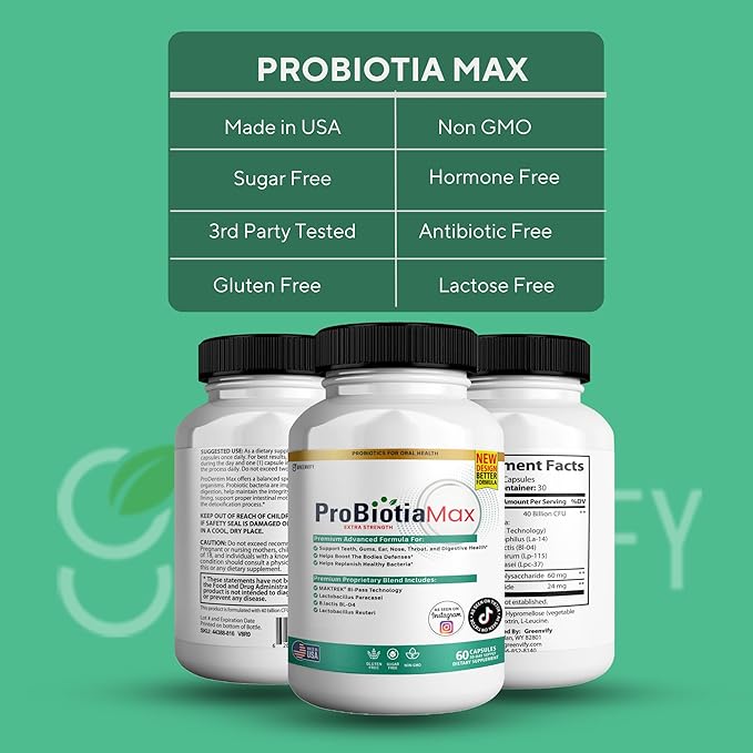 ProBiotia Max 40 Billion CFU Extra Strength Oral Probiotic Supplement 60 Capsules Supports Teeth and Gum Health Gluten Free (2)
