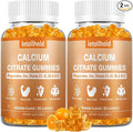 Calcium Citrate Gummies - 1200mg Calcium Gummies with Magnesium Zinc Vitamin D3K2 B6 B12 for Bone Muscle Joints Immune Support High Absorption Calcium Supplements for Women Orange Flavor