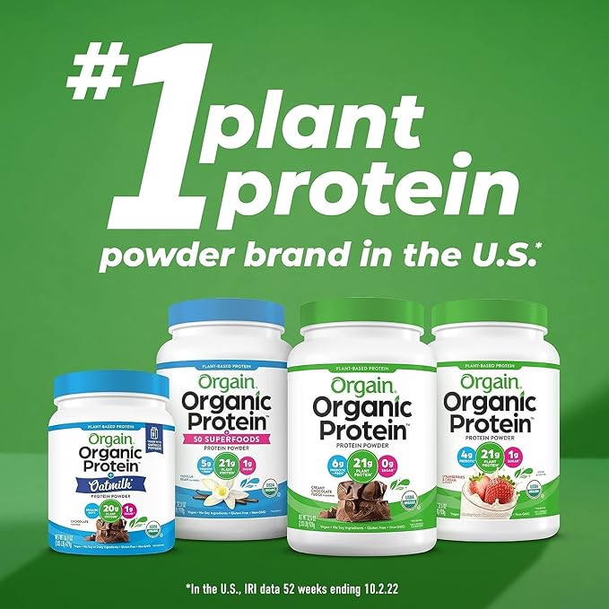 Orgain Organic Vegan Protein Powder Chocolate Peanut Butter (2.03 Pound) and Creamy Chocolate Fudge (2.03 Lb)
