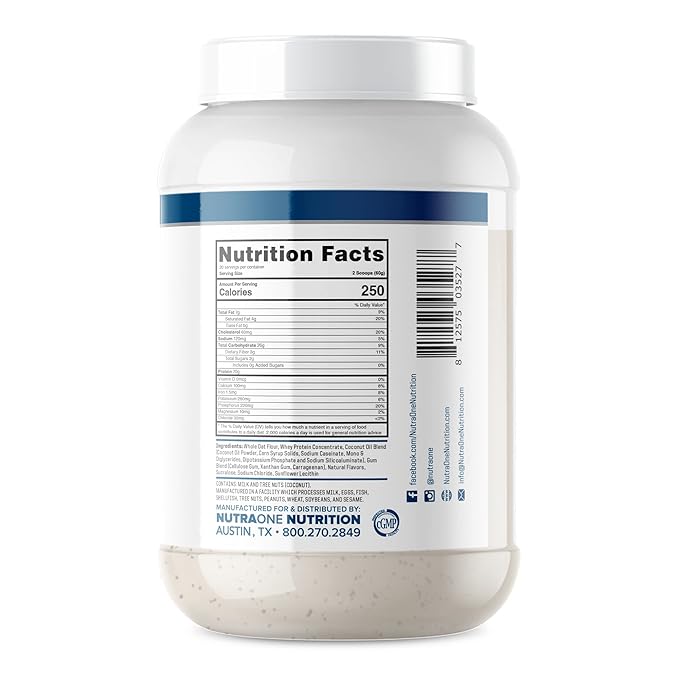 Real Meal by NutraOne - Perfect Meal Replacement Powder for Everyday Goals | Including Whey Protein Coconut Oil and Gluten-Free Oats* (Blueberry – 2.6 lbs.)