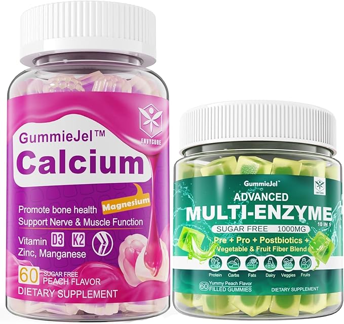 Sugar Free Calcium Gummies 120 Counts &amp Digestive Enzymes Gummies 60 Counts