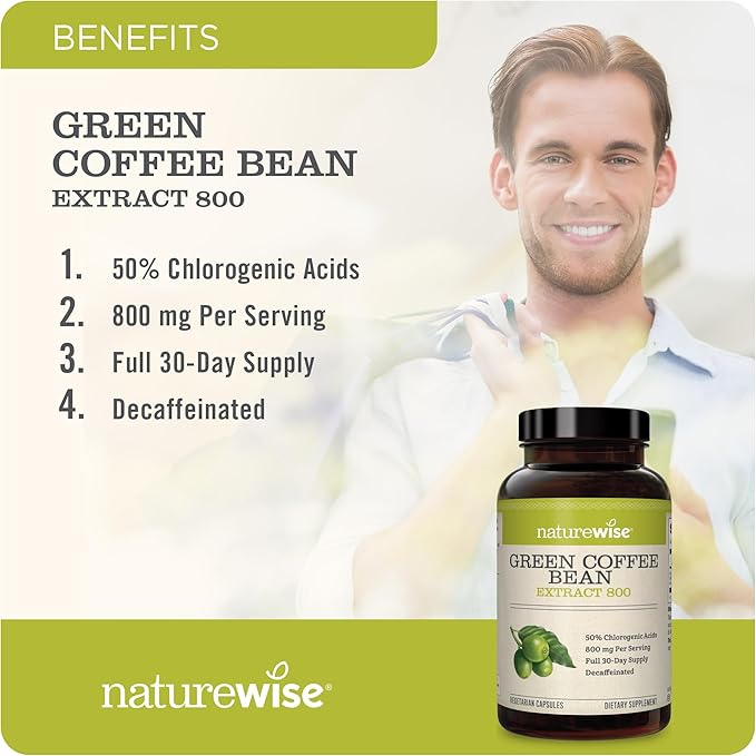 NatureWise [1] Green Coffee Bean Extract - Vegan Non-GMO - 60 Capsules[30-Day Supply] + (Pack of 2) Magnesium Glycinate 625mg - Chelated Magnesium - 30 Capsules[30-Day Supply]