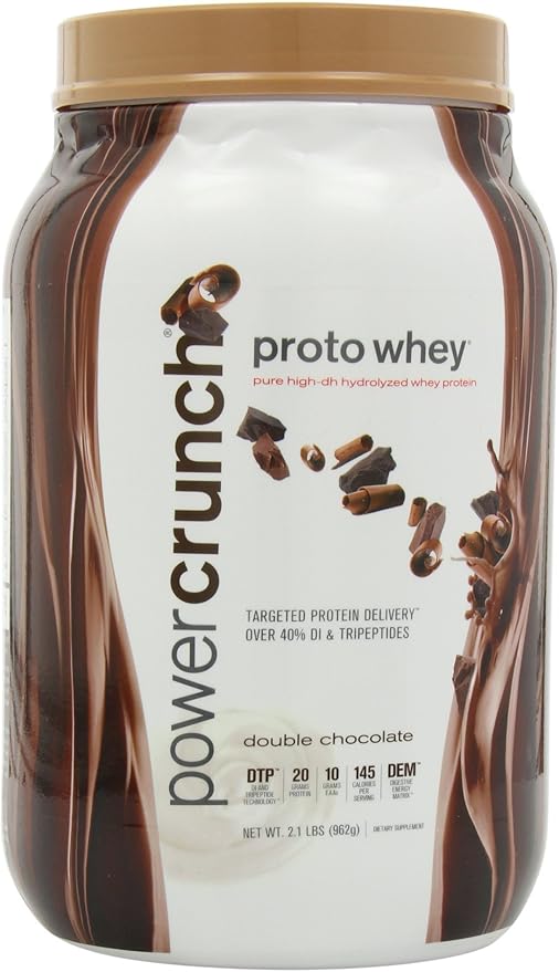 Power Crunch Whey Protein Powder With Amino Acids Protein Shakes with Delicious Taste Double Chocolate 2.1 LB