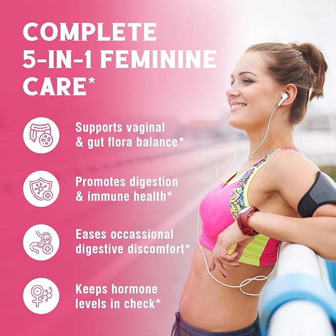 Iron Supplement for Women &amp Men with Vitamins C B6 B12 &amp Folate+Vitalibre Women's Probiotics 100 Billion CFU 15 Strains w/Prebiotic Cranberry Vitamin B6 &amp VC