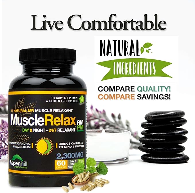 Pack of 3 - The Original Muscle Relax AM-PM Day or Night with Magnesium Glycinate - 180 Count (Packaging May Vary)