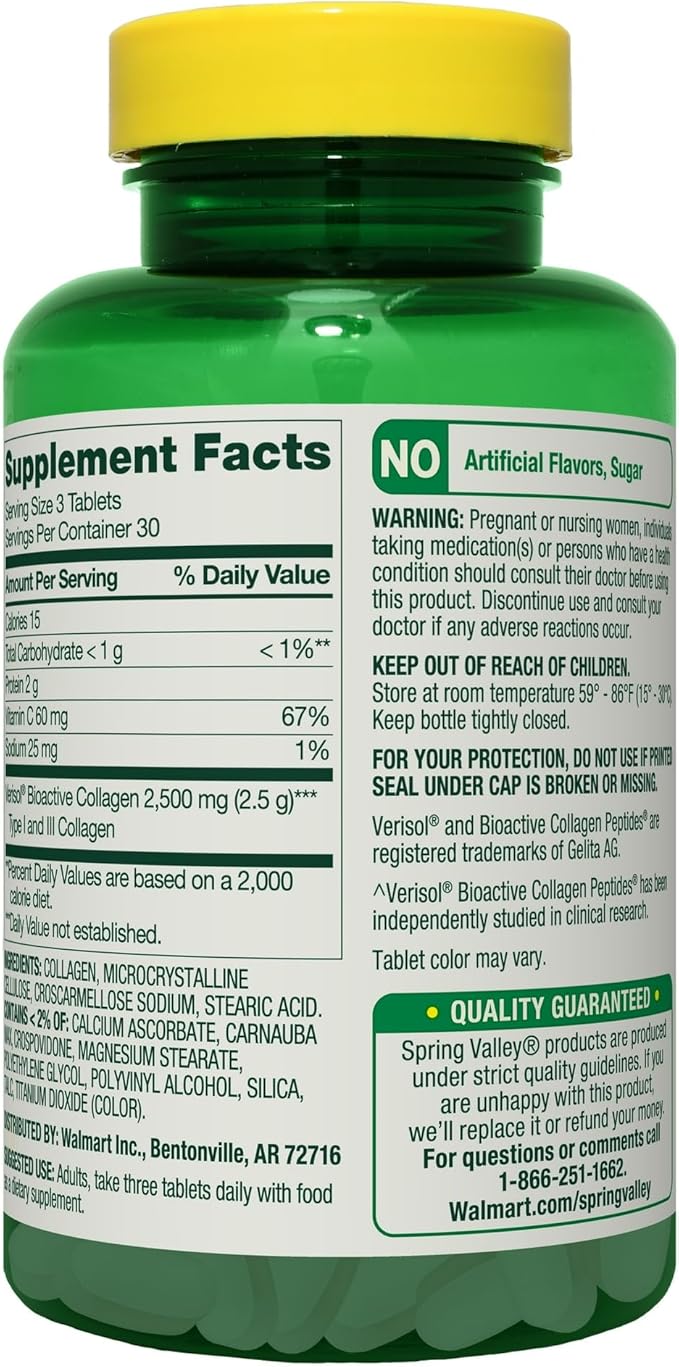 Collagen+Vitamin C- for Hair/Skin/Nail 2500mg 90 Tablets (Pack of 1) Boxed by Fusion Shop Store